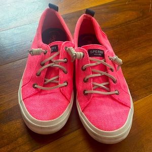 Women’s slip on Bright Pink Sperrys!